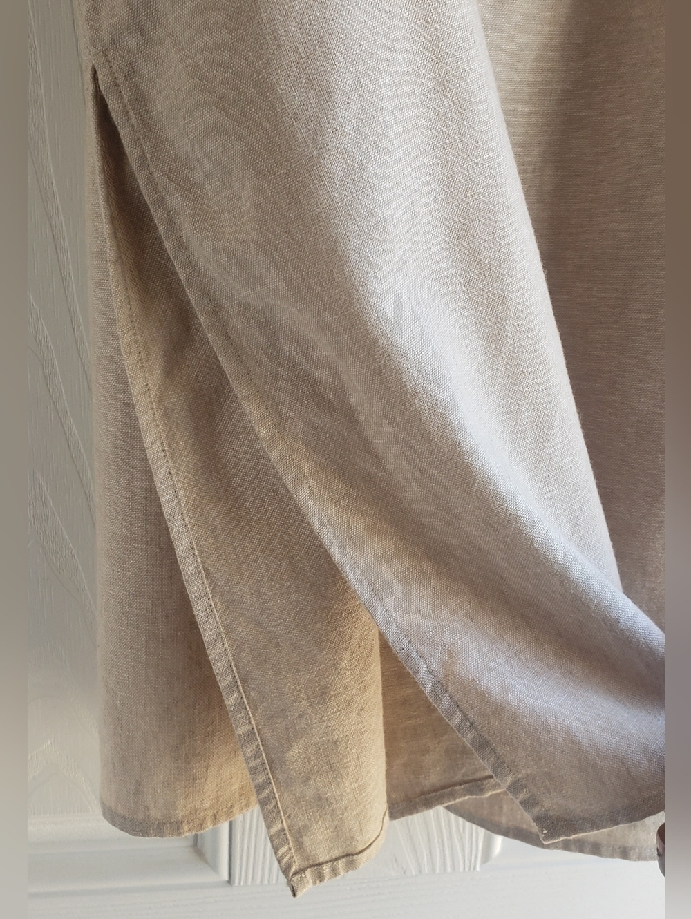 Old Navy Womens XXLarge Linen Blend Midi Skirt Tan Neutral Side Slit - Picture 4 of 9